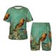 thumbnail image 1 of Balery Retro Birds Conjunto de Pijama Infantil de Manga Corta con Estampado – Ropa de Dormir de Algodón Suave-X-Large, 1 of 5