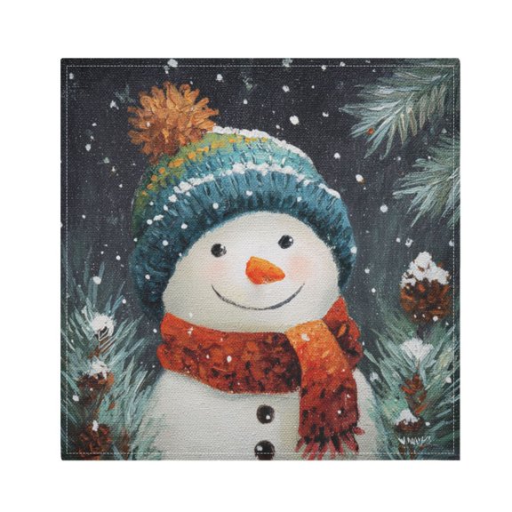 Napkin Satin Napkin 20*20 Inchx1 Kitchen Towel Dinner Plate Towel Decorative Towel Napkin Tea Towel Suitable For Kitchen Table Cartoon Christmas Snowman Beautiful