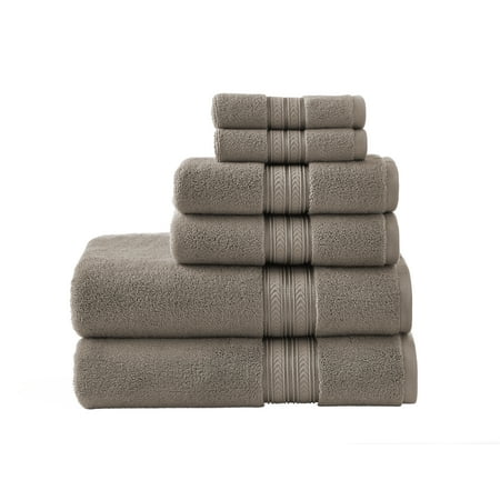 Taupe Splash 6 Piece Bath Towel Set, Better Homes & Gardens Thick and Plush Towel Collection