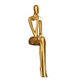 thumbnail image 1 of Estatua de pensador dorado, escultura decorativa abstracta, adorno para mejorar el enfoque, estante para escritorio de oficina, decoración para sala de estar y dormitorio., 1 of 8
