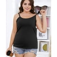 thumbnail image 6 of Alove Womens Plus Size Tops Cotton Camisoles Adjustable Spaghetti Strap Tank Tops Scoop Neck Layer Cami Build in Shelf Bra, 6 of 6