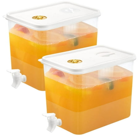 

QIEZHON 2.5 Gallon Refrigerator Beverage Dispenser With Leak Proof Lid Filter Juice Container Sealed Plastic Lemon Water Milk Hot And Cold Tea Pot for Party Use Food Storage