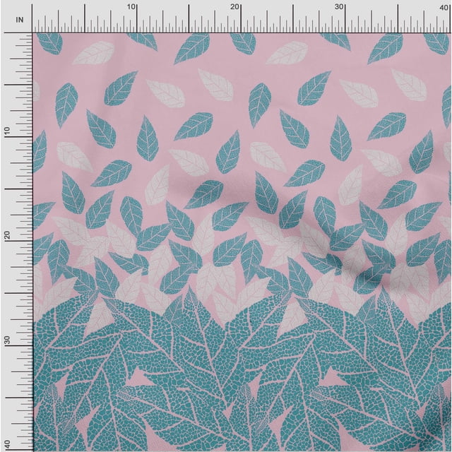 oneOone Polyester Lycra Blush Pink Fabric Leaves Panel Craft Projects Decor Fabric Printed By The Yard 56 Inch Wide