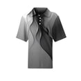 thumbnail image 5 of Women's Waffle Knit Polo Shirt Plus Size Friendly Color Block Striped Collared Short Sleeve Loose Fit Vacation Casual Summer Tops 2026, L, 5 of 7