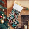 thumbnail image 5 of Coolnut 1PCS Christmas Stocking Boho Mandala Style Xmas Stockings Decoration for Family Holiday Party Ornaments Decor Fireplace, 17.7 x 12 Inch, 5 of 7