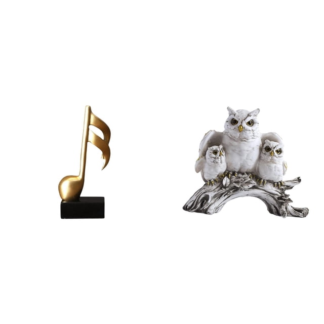 Escultura Creativa De Resina De Un Búho Con Notas Musicales, Adorno De Mesa, Figura Moderna De Animal, Pieza Central Para Escritorio, Chimenea, Sala De Estar U Oficina.