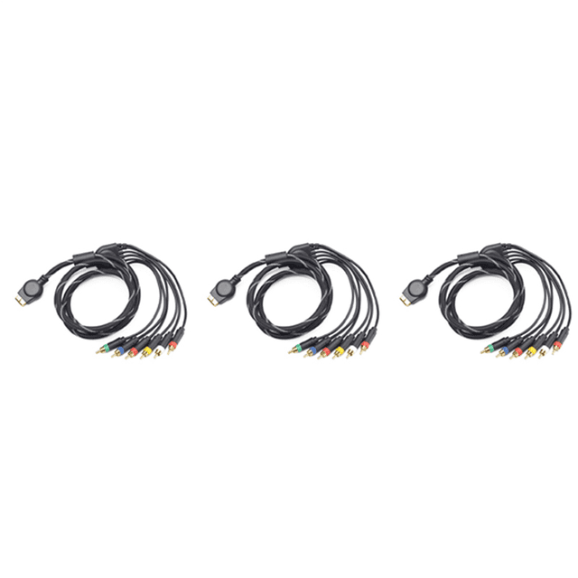 3X Suitable for PS2/PS3 Component Cable 1.8M Suitable for PS 2/3 High Resolution Game Cable Accessories
