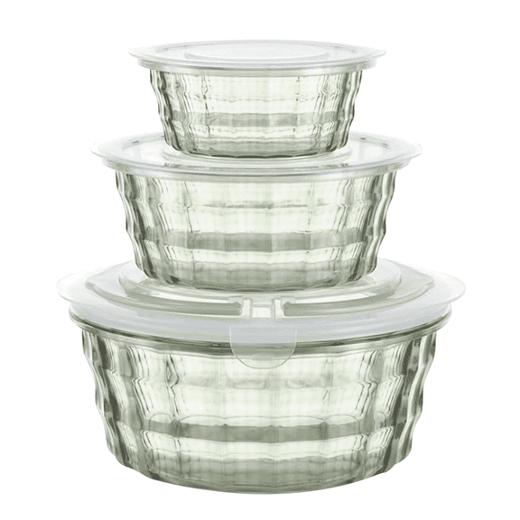 Plastic Fruit Box Containers With Tureen Bowl Clear Container Sealed Green