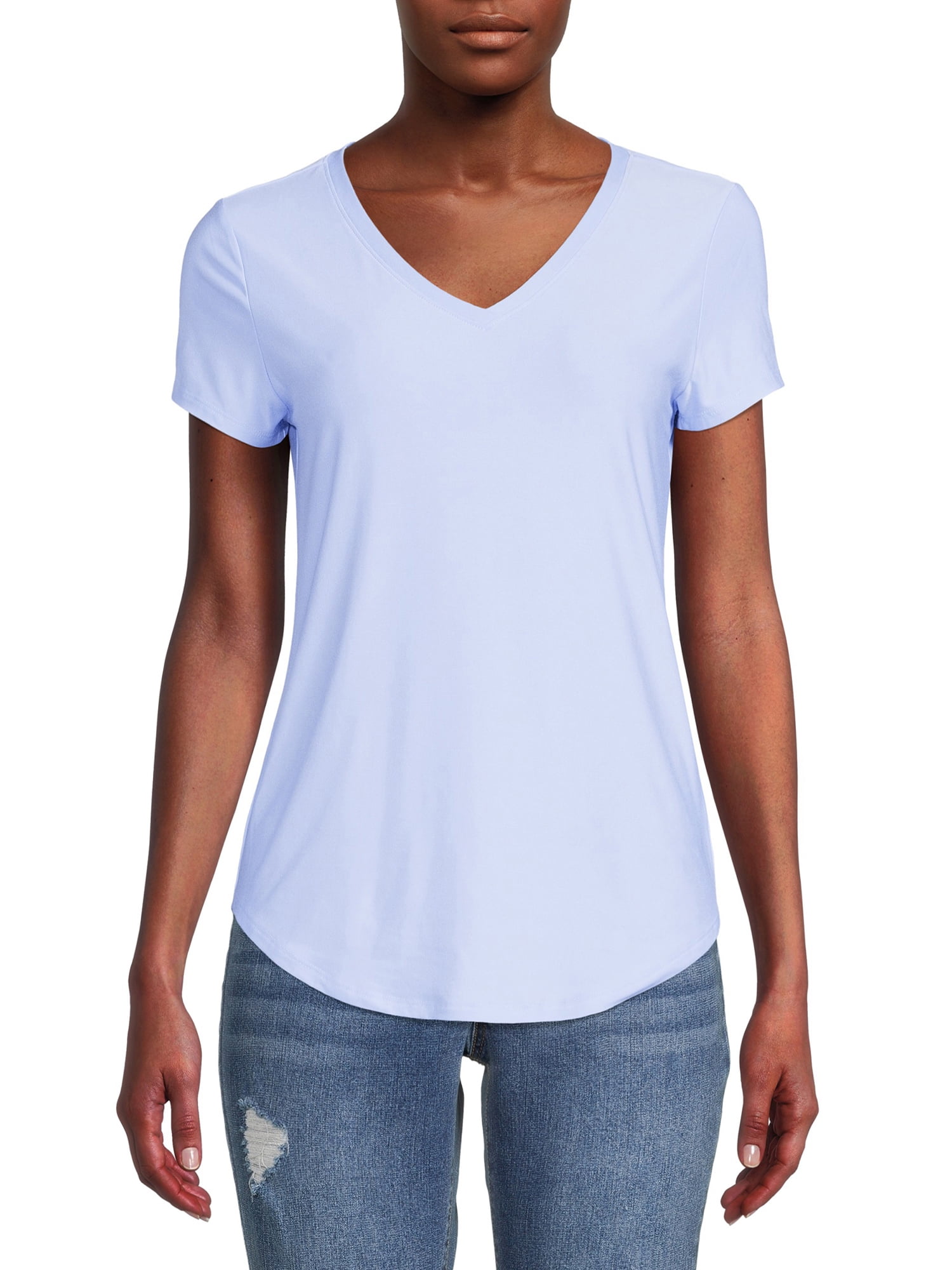 No Boundaries Junior's Brushed V-Neck T-Shirt