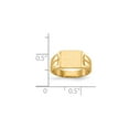 thumbnail image 5 of Real 14kt Yellow Gold 7.5x9.0mm Closed Back Signet Ring Size: 5; for Adults and Teens; for Women and Men, 5 of 5