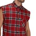 thumbnail image 6 of Men'S Plaid Lapel Sleeveless Shirt Vest, Sleeveless Button Up Vest With Pockets, Summer Casual Wear, 6 of 9