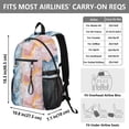 thumbnail image 3 of JIALIOU 14" Laptop Backpack Waterproof Airline Approved Stylish Casual Daypack for Travel Business College Work, Blue Pink Yellow Marble, 3 of 8