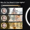 thumbnail image 4 of Lighted Makeup Mirror, 8" Rechargeable Double Sided Magnifying Mirror with 3 Colors, 1x/10x 360Â° Rotation Touch Screen Vanity Mirror, Brightness Adjustable Magnification Cosmetic Light up Mirror, 4 of 4