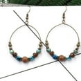thumbnail image 4 of Yesbay Bohemian Big Circle Wooden Beads Hook Earrings Women Ethnic Faux Turquoise Jewelry, 4 of 8