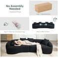 thumbnail image 4 of SEENYOO 110" Boneless Sofa, Black Sectional Sofa for Living Room, with 30D High-Density Chenille, Curved Modular Design and Compression Sponge, 4 of 17