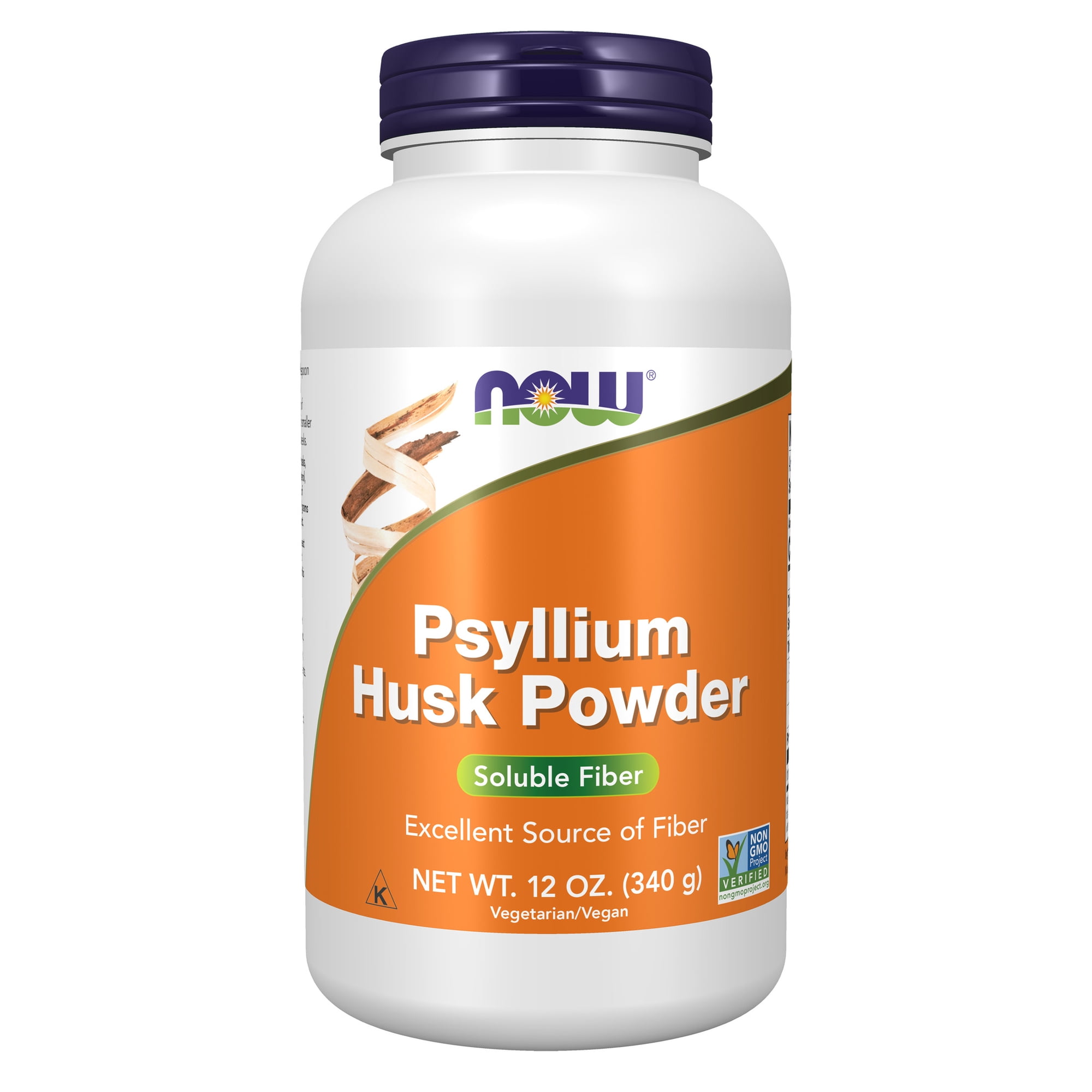 NOW Supplements, Psyllium Husk Powder, Non-GMO Project Verified, Soluble Fiber, 12-Ounce