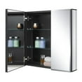 thumbnail image 3 of Fundin Black Aluminum Medicine Cabinet 24 x 24 Inch Recessed or Surface Mount, with Double Door and Adjustable Shelves., 3 of 4