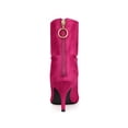 thumbnail image 4 of BLISSFUL STEP Bottines à Talon Aiguille Bout Pointu pour Femmes Rose Vif 10, 4 of 7