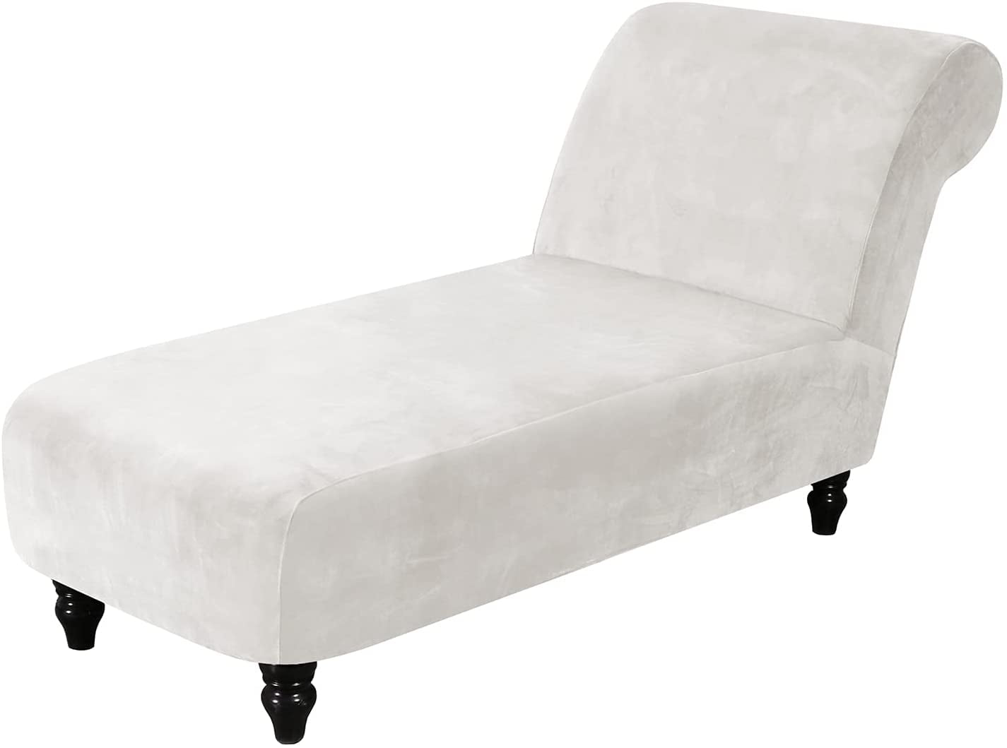TOPCHANCES Velvet Armless Lounge Chaise Slipcover, Stretch Chaise Longue Cover Pet Furniture