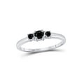thumbnail image 1 of Solid 10k White Gold Black 3 Three Stone Diamond Bridal Wedding Engagement Ring Band 1/4 Ct. - Size 7.5, 1 of 2