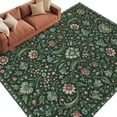 thumbnail image 3 of Bedliving 5' x 7' Washable Area Rug, Dark Green Vintage Floral Low Pile Carpet for Bedroom Home Office, 3 of 9