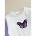 thumbnail image 5 of Bagilaanoe Baby Girl Oversized Romper Sweatshirt Newborn Long Sleeve Bodysuits Butterfly Embroidery Pullover 3M 6M 12M 18M Infant Casual Tee Tops, 5 of 9