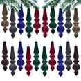thumbnail image 2 of 6 Pcs Flocked Christmas Ball Irregular Shape Shatterproof Xmas Ball Lightweight Festive Hanging Decorations for Xmas Tree Home Decor, 2 of 8
