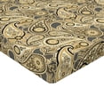 thumbnail image 2 of Ambesonne Paisley Fitted Sheet, Flowers Stripes, Queen Size, Brown Black and White, 2 of 3