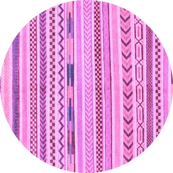 Ahgly Company Indoor Round Oriental Purple Modern Area Rugs, 4' Round