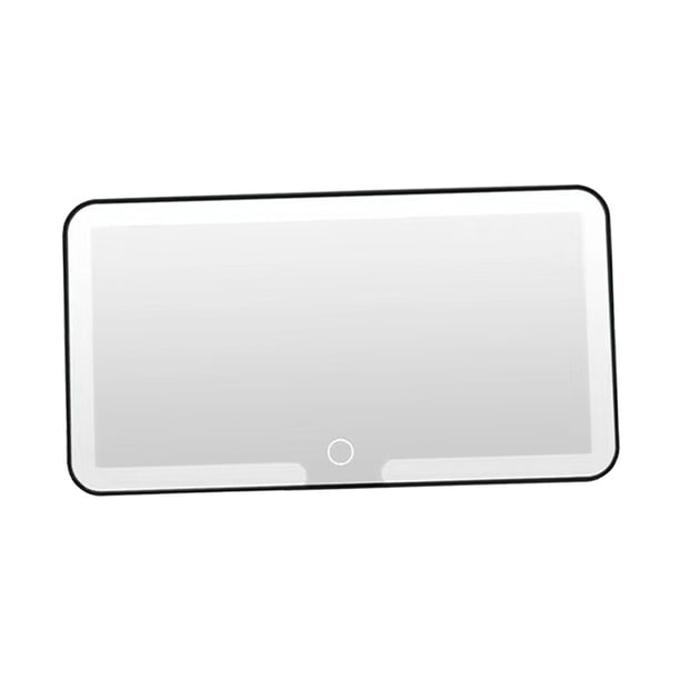 Espejo de tocador para visera de coche, espejo de maquillaje iluminado, accesorios para automóviles, espejo cosmético para protección solar retrovisor Negro