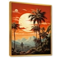 thumbnail image 2 of Designart "Tranquil Tangerine Twilight In The Tropics" Palms & Palm Trees Floater Framed Wall Art Living Room, 2 of 5