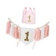 thumbnail image 4 of Decoraciones para fiesta de primer cumpleaños, pancarta de silla alta y sombrero de corona, fiesta temática Estilo A, 4 of 9