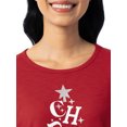 thumbnail image 4 of Holiday Time Women's and Women’s Plus Christmas Waffle Graphic Tee with Long-Sleeves, Sizes S-3XL, 1X-2X, 4 of 9