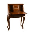 thumbnail image 3 of Windsor Carved Wood Hard Wood Small Secretary Desk - Walnut, 3 of 3