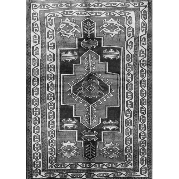Ahgly Company Indoor Rectangle Persian Gray Traditional Area Rugs, 5' x 7'