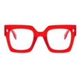 thumbnail image 2 of 1PC Glasses Red Adults Unisex Summer Personality Square Retro Wide Leg Multicolor Sunglasses, 2 of 5