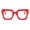 Red, variant on Siminsem Mirrored Square Sunglasses for Women, Retro Wide Temple Summer Shades, UV Protection Colorful Lens Statement Eyewear, Black, One Size