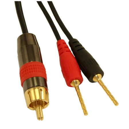 15ft 1 Wire SubWoofer 18AWG (1 RCA to 2 Pos/Neg Speaker Connects) Cable