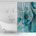 thumbnail image 2 of Abstract Marble Texture Shower Curtain Set ，Waterproof Fabric Shower Curtains Modern Blue Floral Shower Curtains for Bathroom,Bathroom Decor 72"x72", 2 of 6