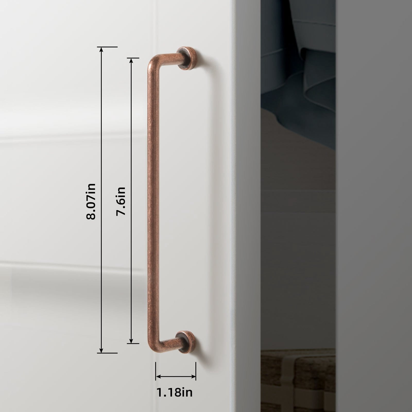 Goo-Ki 12 Pack 7.6'' Center to Center Antique Copper Cabinet Pulls, Vintage Drawer Handles Closet Classic Retro Kitchen Hardware for Bedroom