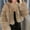 Brown, variant on Women's Cropped Fluffy Faux Fur Jackets Shaggy Winter Coats Luxury Open Front Furry Fuzzy Warm Outerwear Cardigans