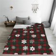 thumbnail image 5 of Honeii Plaid Snowflakes Festive Print Fleece Blanket - Throw Blanket for Bed, Sofa, Couch, Camping, and Travel , Microplush Ultra Soft Warm Blanket-80"x60", 5 of 7
