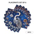 Blue Heron Floral Garden Placemats Set of 4, Heat Resistant Place Mats