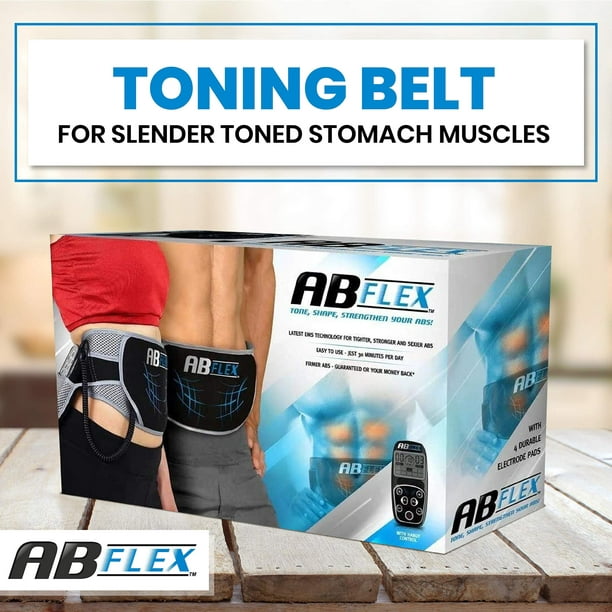 ABFLEX Ab Toning Belt for Developed Stomach Muscles, Remote for Quick and  Easy Adjustments, 99 Intensity Levels and 10 Workouts for Fast Results 