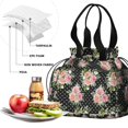 thumbnail image 4 of Pioneer Flower Drawstring Lunch Bag Women - Drawstring Lunch Bag Insulated for Work Office - Stain-Resistant Large Lunchbags for Women with Multi-Pockets, 4 of 6