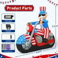 thumbnail image 4 of GOOSH Fourth of July Decoration 5.9FT Uncle Sam Inflatable with LED Lights, Patriotic Decorations Independence Day Inflatable, Outdoor 4th of July Inflatable Uncle Sam Blow Up for Party Garden, 4 of 7