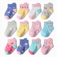 thumbnail image 2 of CAUYDY Little Kid 12PC Socks Set 5Y 6Y 7Y Girls Cute Cartoon Print Ankle Socks Non-Slip Fall Winter Spring Summer Sizes 5-7 Years, 2 of 4
