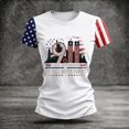 thumbnail image 4 of Domzest Womens Never Forget Patriotic T-Shirt 9/11 25th Anniversary Shirt Short Sleeve Crew Neck USA Flag Graphic Tee White XL, 4 of 6