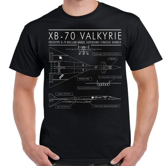 XB-70 Valkyrie Nuclear Bomber Schematic Adult Shirt-5XL