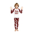 thumbnail image 3 of Yuaguia Matching Family New Year Christmas Pajamas Set, Goodbye 2026 Hello 2027 Long Sleeve Raglan Top and Red Snowflake Plaid Pants, Festive Holiday Sleepwear Loungewear, Kids 8 Years, 3 of 7